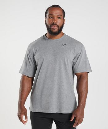 T Shirts Męskie Gymshark Essential Oversized Szare | PL 3779CTV